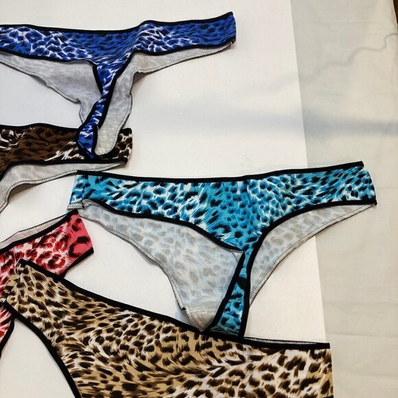 5 pair womens leopard print low waist seamless panties size 8/10 new - Picture 4 of 5